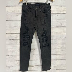 Aeropostale Super Skinny Black/Charcoal Distressed Jeans